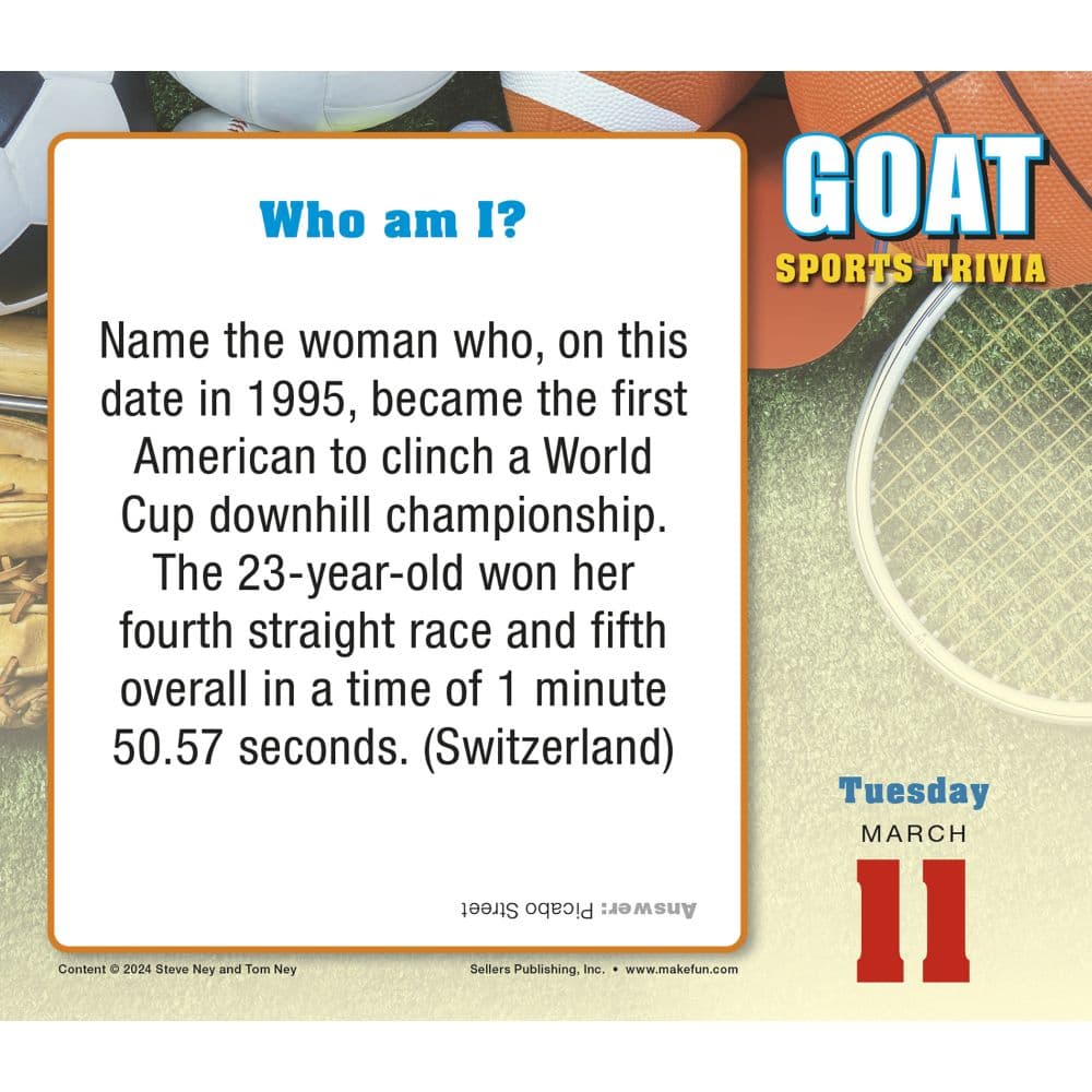 G.O.A.T. Sports Trivia 2025 Desk Calendar Second Alternate Image width=&quot;1000&quot; height=&quot;1000&quot;