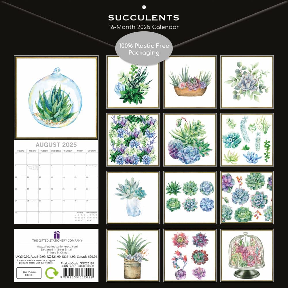 Succulents 2025 Wall Calendar First Alternate Image width=&quot;1000&quot; height=&quot;1000&quot;