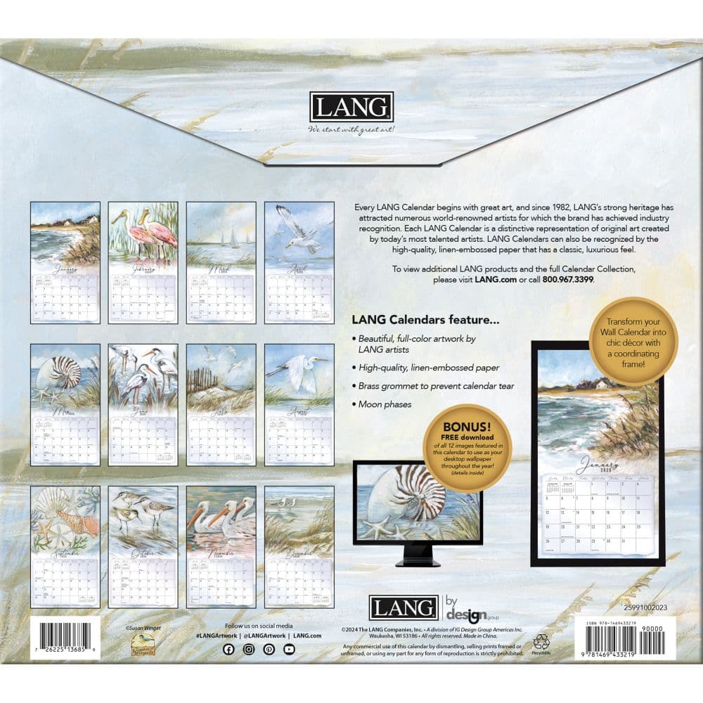 Coastal Shores 2025 Wall Calendar by Susan Winget_ALT1