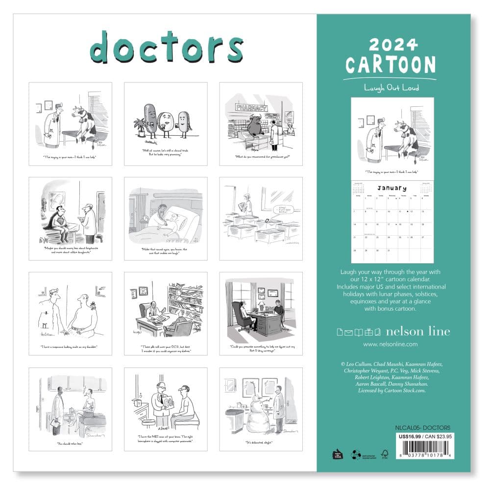 Doctors Cartoons 2024 Wall Calendar Alternate Image 1