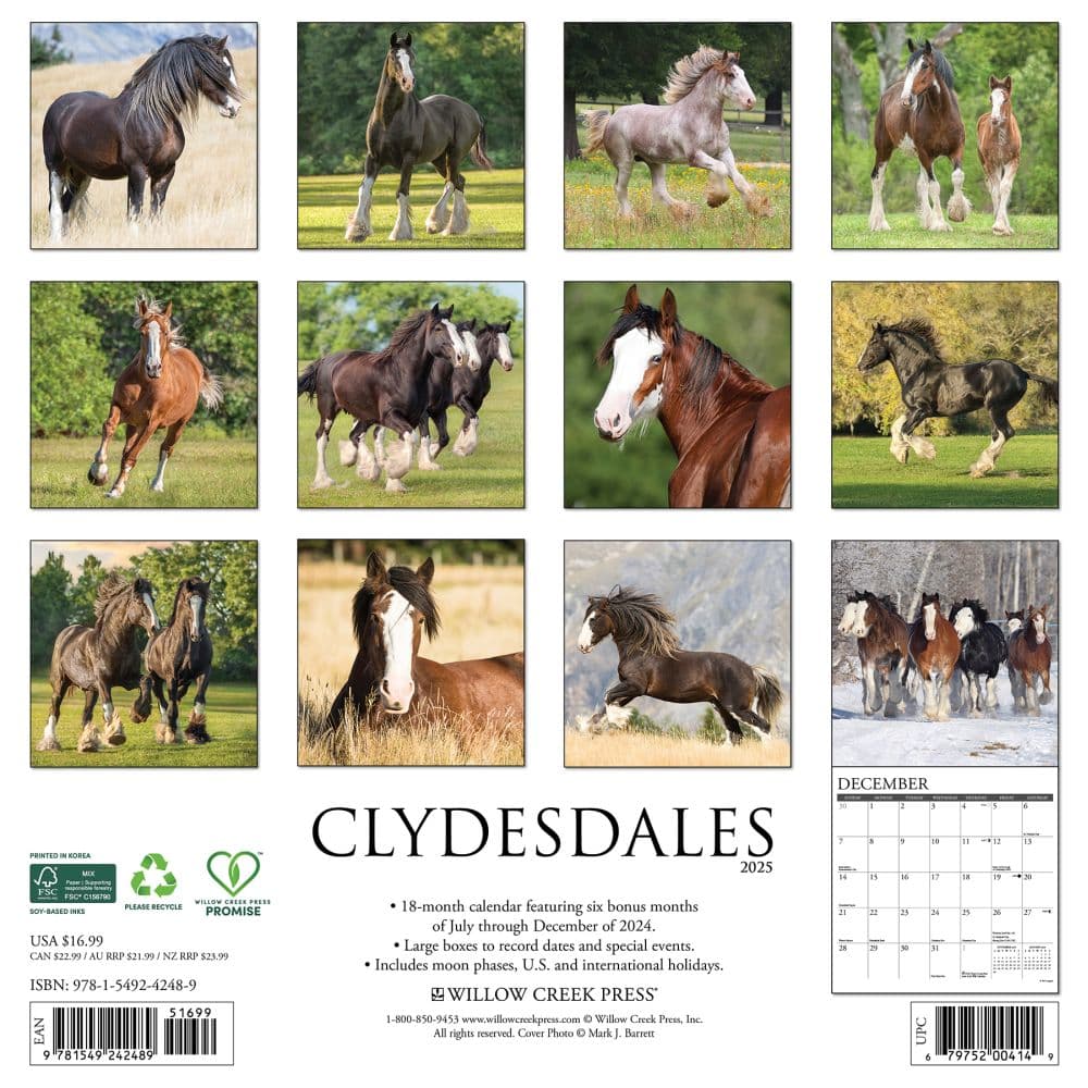 Clydesdales Horses 2025 Wall Calendar First Alternate Image width=&quot;1000&quot; height=&quot;1000&quot;