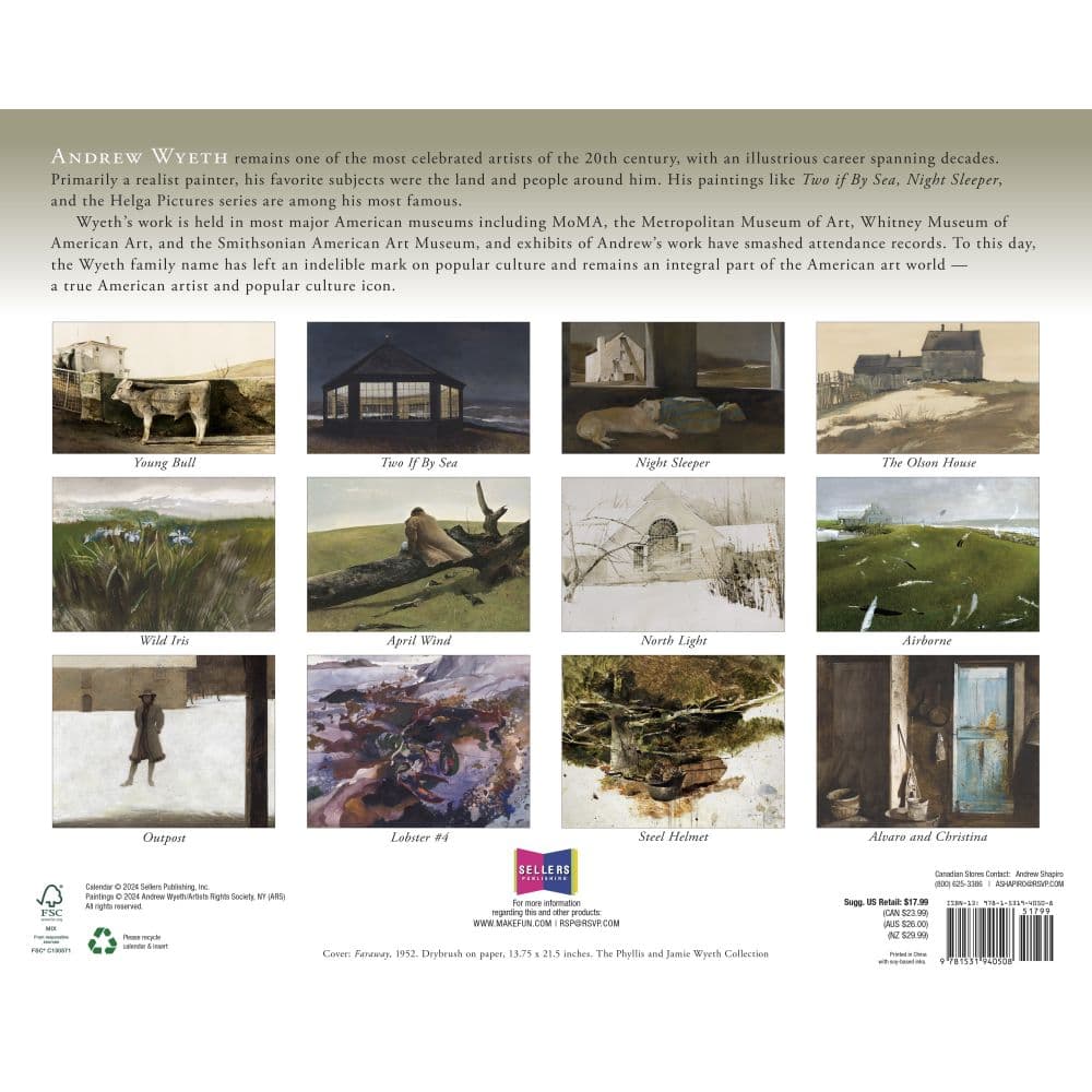 Art Of Andrew Wyeth 2025 Wall Calendar First Alternate Image width=&quot;1000&quot; height=&quot;1000&quot;