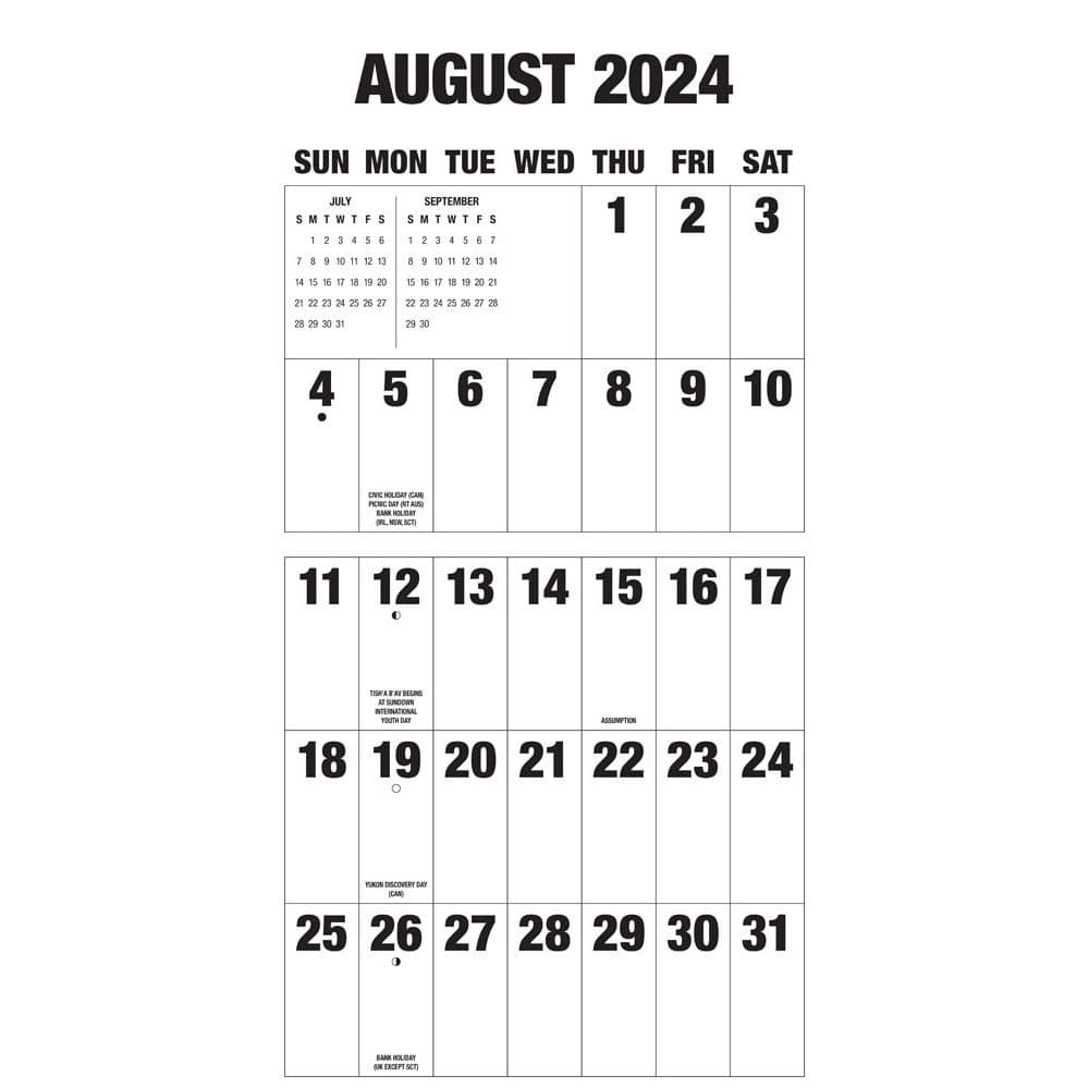 Big Letters Big Numbers 2024 Wall Calendar Alternate Image 2