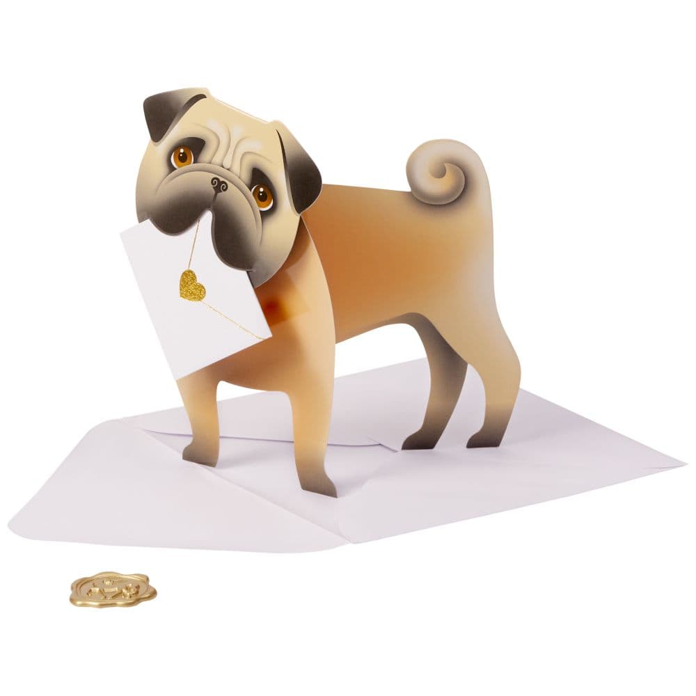 Pug with Letter Blank Card Seventh Alternate Image width=&quot;1000&quot; height=&quot;1000&quot;