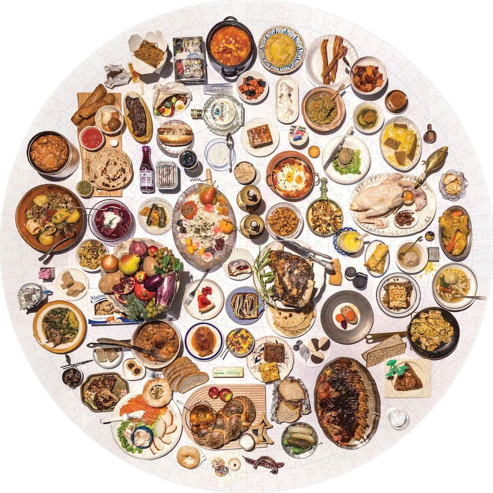 100 Most Jewish Foods 500 Piece Circular Puzzle Alternate Image 2
