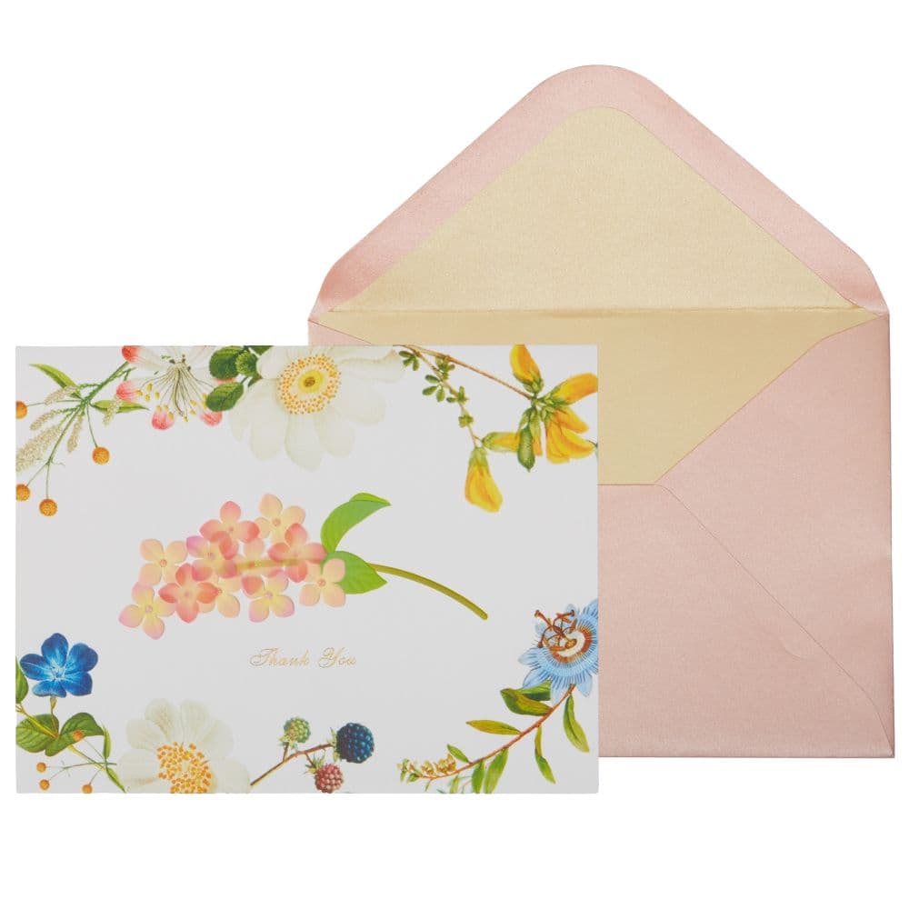 Vellum Hydrangea / Botanical Border Thank You Card Main Product Image width=&quot;1000&quot; height=&quot;1000&quot;