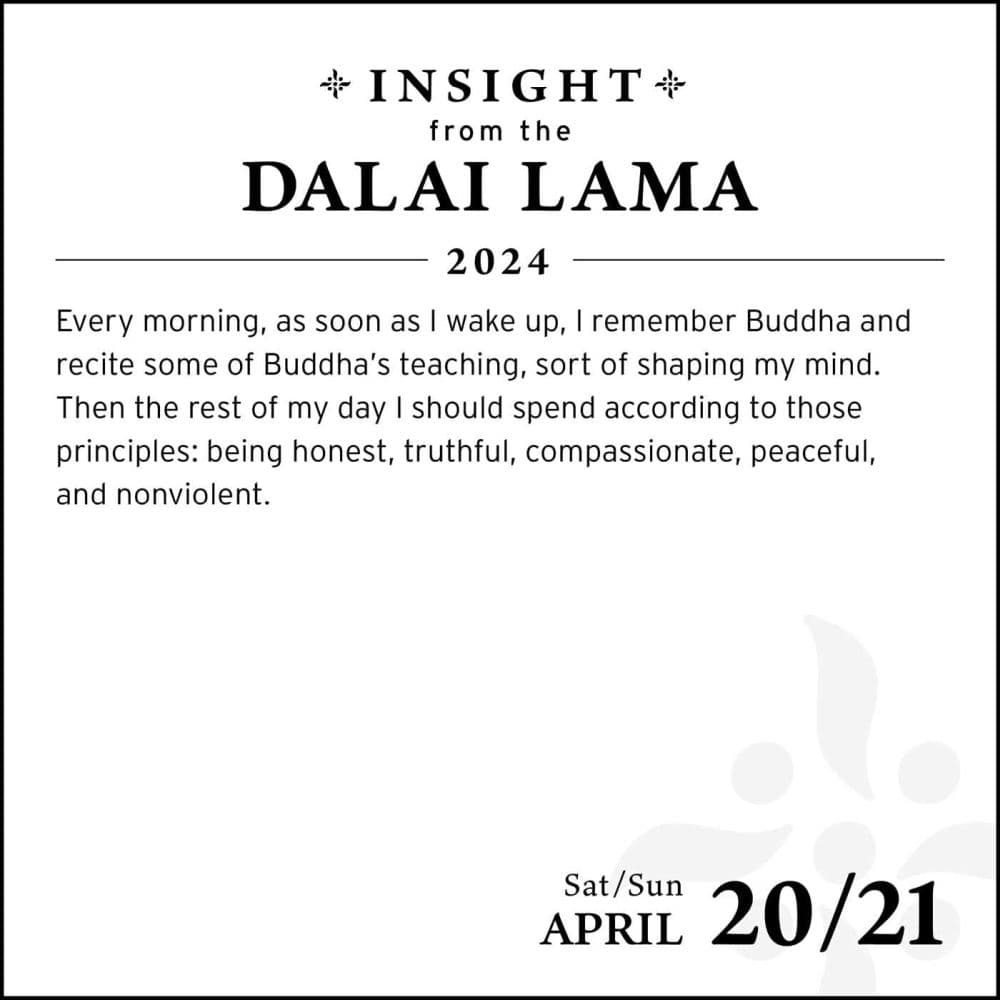 Dalai Lama Insight 2024 Desk Calendar Alt3