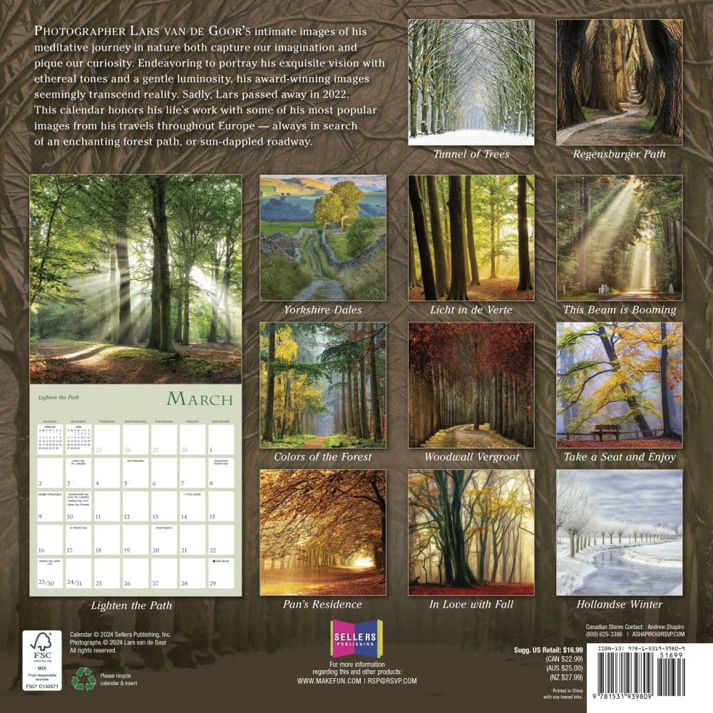 Enchanted Pathways Photography 2025 Wall Calendar First Alternate Image width=&quot;1000&quot; height=&quot;1000&quot;