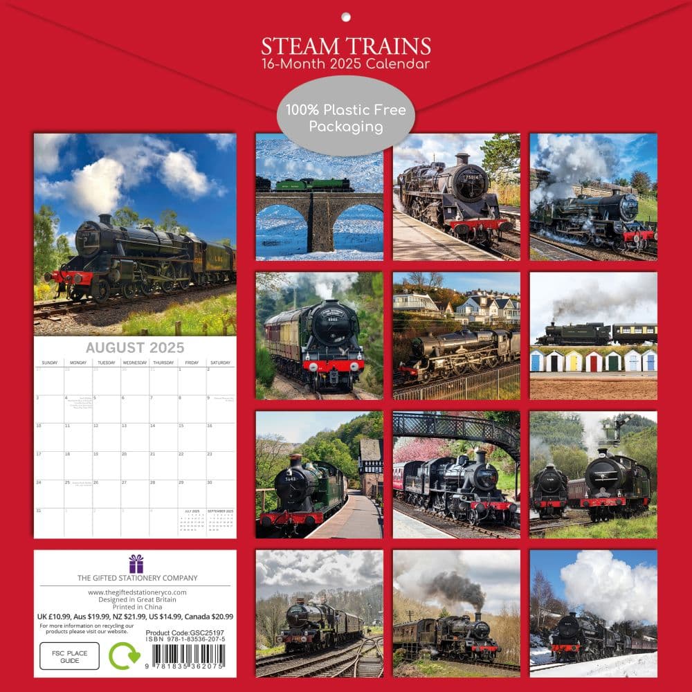Steam Trains 2025 Wall Calendar First Alternate Image width=&quot;1000&quot; height=&quot;1000&quot;
