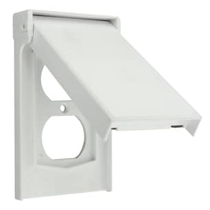 Thumbnail of the 1-Gang Duplex Device Wallplate Cover Weather-Resistant Thermoplastic Device Mount Vertical White