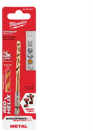 Thumbnail of the Milwaukee 7/32 in. SHOCKWAVE™ RED HELIX™ Impact Drill Bits