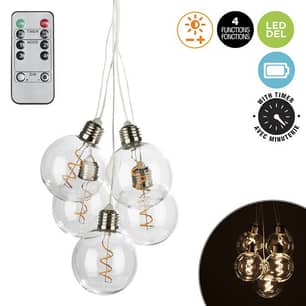 Thumbnail of the Danson Décor B/O Hanging Led Lamp With 5 Clear G80 Globes