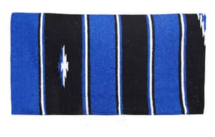 Thumbnail of the NAVAJO STYLE HORSE SADDLE BLANKET-BLACK AND BLUE