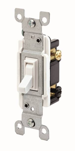 Thumbnail of the Toggle Framed 3-Way Switch 15 Amp 120 Volt in White