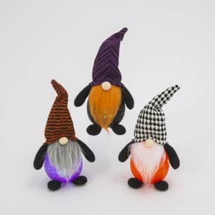 Thumbnail of the 8"H B/O Lighted Fabric Halloween Gnomes
