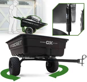 Thumbnail of the OxCart PRO-Grade Stockman 15-17 cu.ft. Lift-Assist Swivel Dump Cart w Run-Flat Tires