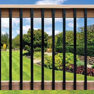 Thumbnail of the NUVO IRON   32" RECTANGULAR PLASTIC END CAPS 10 PACK BALUSTER, BLACK