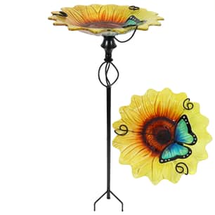 Thumbnail of the 31-inch Sunflower Glass Birdbath with Stake