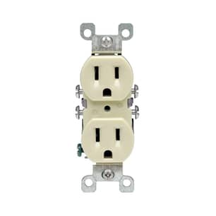 Thumbnail of the 15 Amp 125 Volt Co/Alr Duplex Receptacle Straight Blade Residential Grade Grounding Ivory