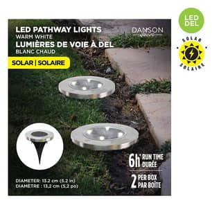 Thumbnail of the Danson Décor Solar Led Metal Disc Pathway Lights Set Of 2