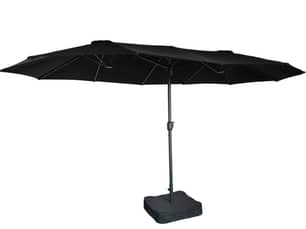 Thumbnail of the 15Ft Twin Umbrella With Led Lights - Black (Base Sold Separately)