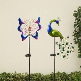 Thumbnail of the Gerson International Yard Stake Assorted Peacock & Butterfly. 35"
