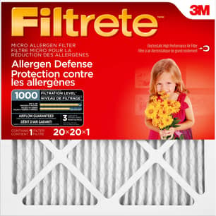 Thumbnail of the FILTRETE ALLERGEN DEFENSE MICRO ALLERGEN FILTER, MICROPARTICLE PERFORMANCE RATING 1000, 20 in x 20 in x 1 in, 3 per pack