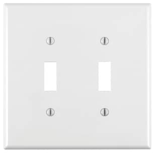 Thumbnail of the 2-Gang Toggle Switch Wallplate Midway Size in White