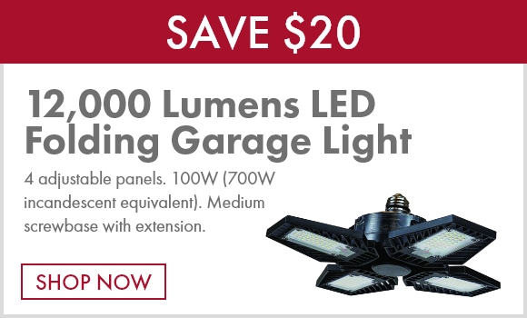 Pinegreen Lighting® 12,000 Lumens LED Folding Garage Light
