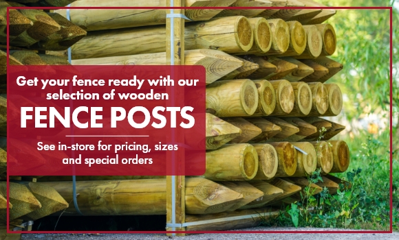 Come in-store for our selection of wooden fence posts.