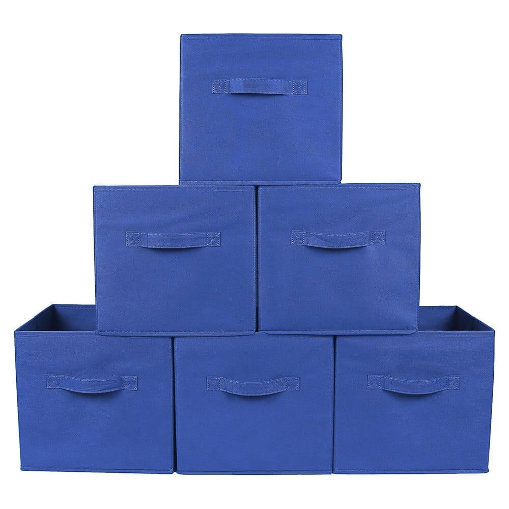 Greenco Foldable Storage Cubes, Set of 6, Royal Blue