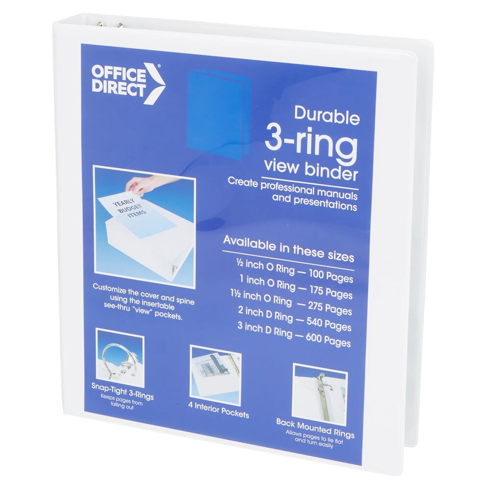 Office Direct O-Ring View Binder, 1.5"