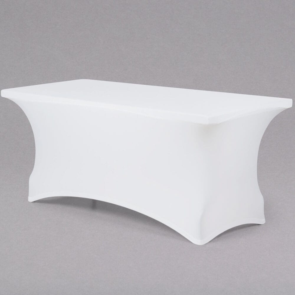 Carlisle Snap Drape Budget Stretch Table Cover, 6' x 30" x 30", White