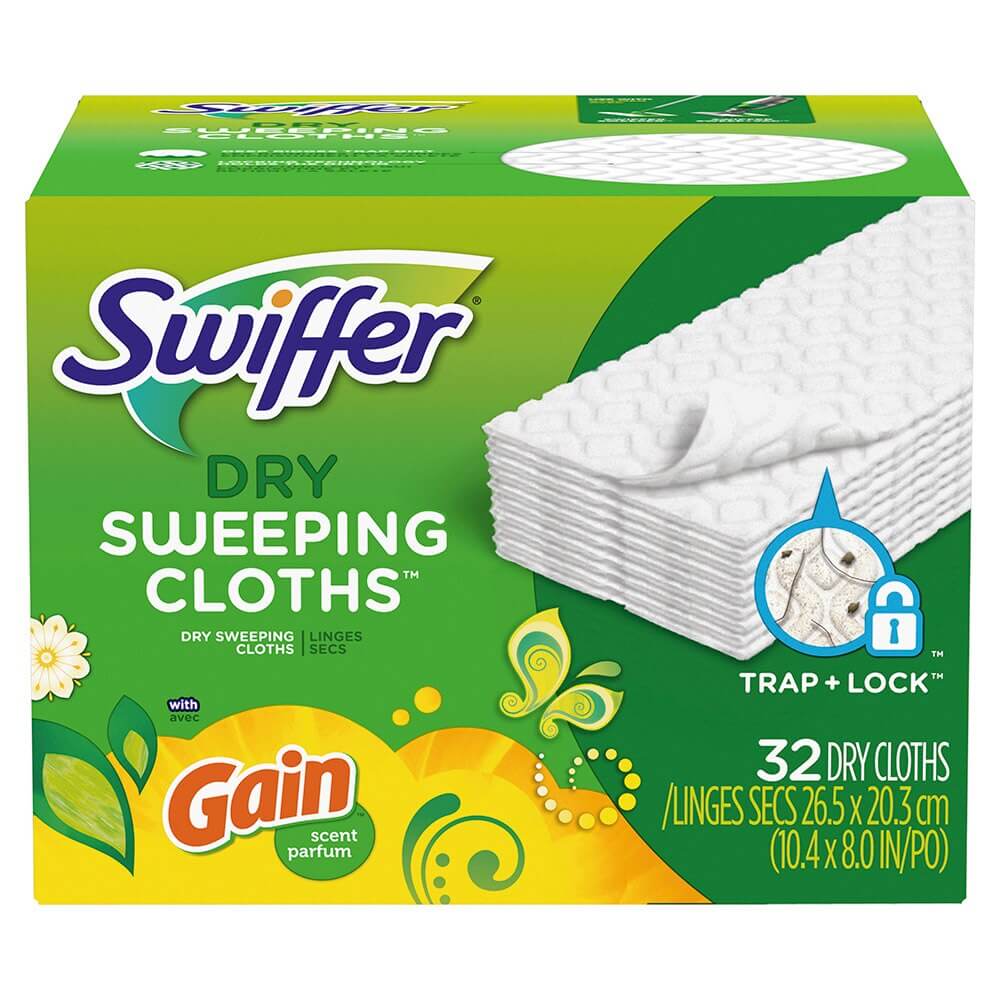 Swiffer Sweeper Dry Sweeping Cloth Refills with Gain Scent, 32-count