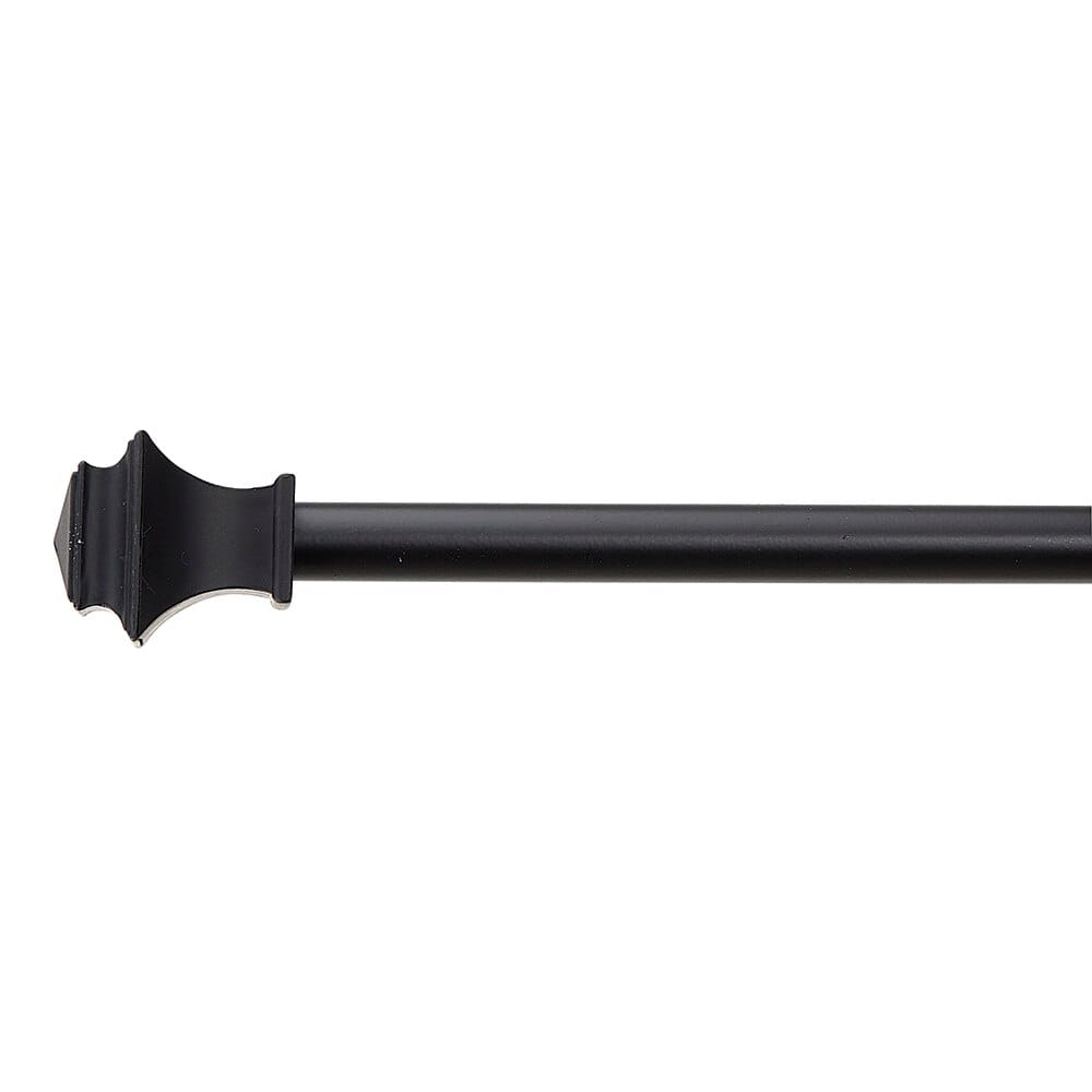 Black Matte 28" - 48" Extendable Drapery Rod, 5/8"