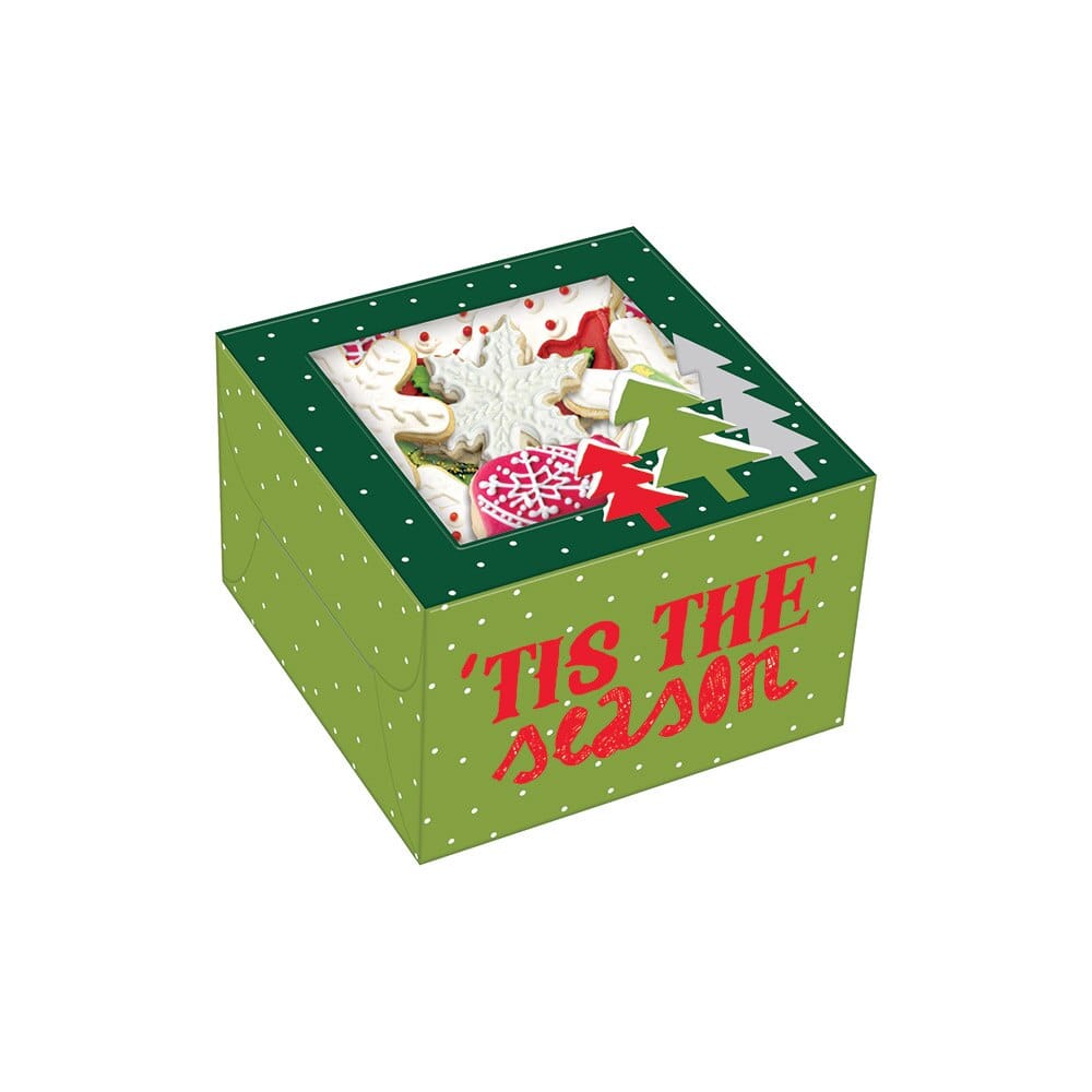 Small Square Christmas Gift Box with Window, 4.5"