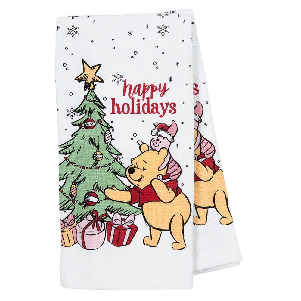 Disney's Winnie The Pooh Christmas Kitchen Towels, Set of 2