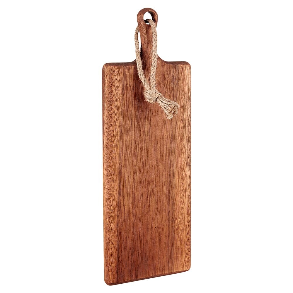Smith & Callahan Rectangle Oiled Acacia Wood Cutting Board with Hemp Rope