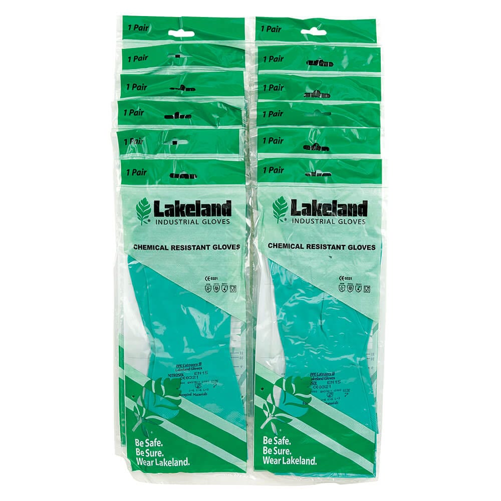 Lakeland Industrial Chemical Resistant Nitrile Gloves, 12 Count