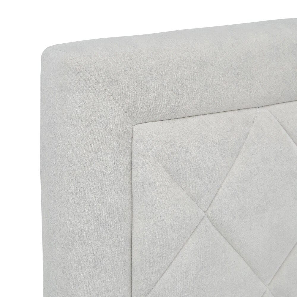 Dartington Velvet Fabric Full Platform Bed Frame, Cream