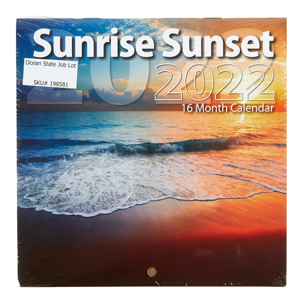 2022 Mini Sunrise Sunset Themed 16-Month Wall Calendar, 6" x 6"