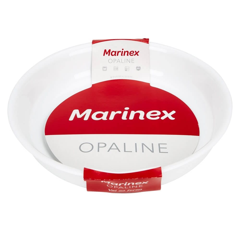 Marinex Opaline Round Glass Baking Dish, 2.1 Qt