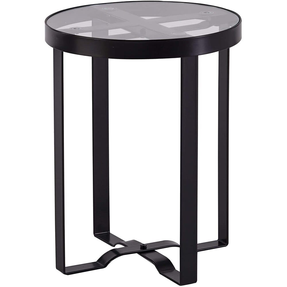 Southern Enterprises Dexlina Outdoor End Table with Glass Top