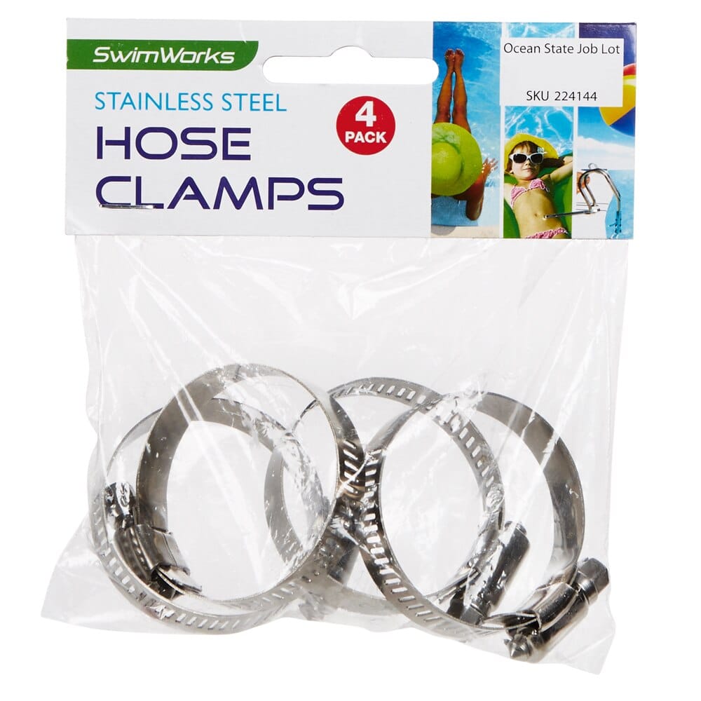 SwimWorks Stainless Steel Hose Clamps, 4-pack