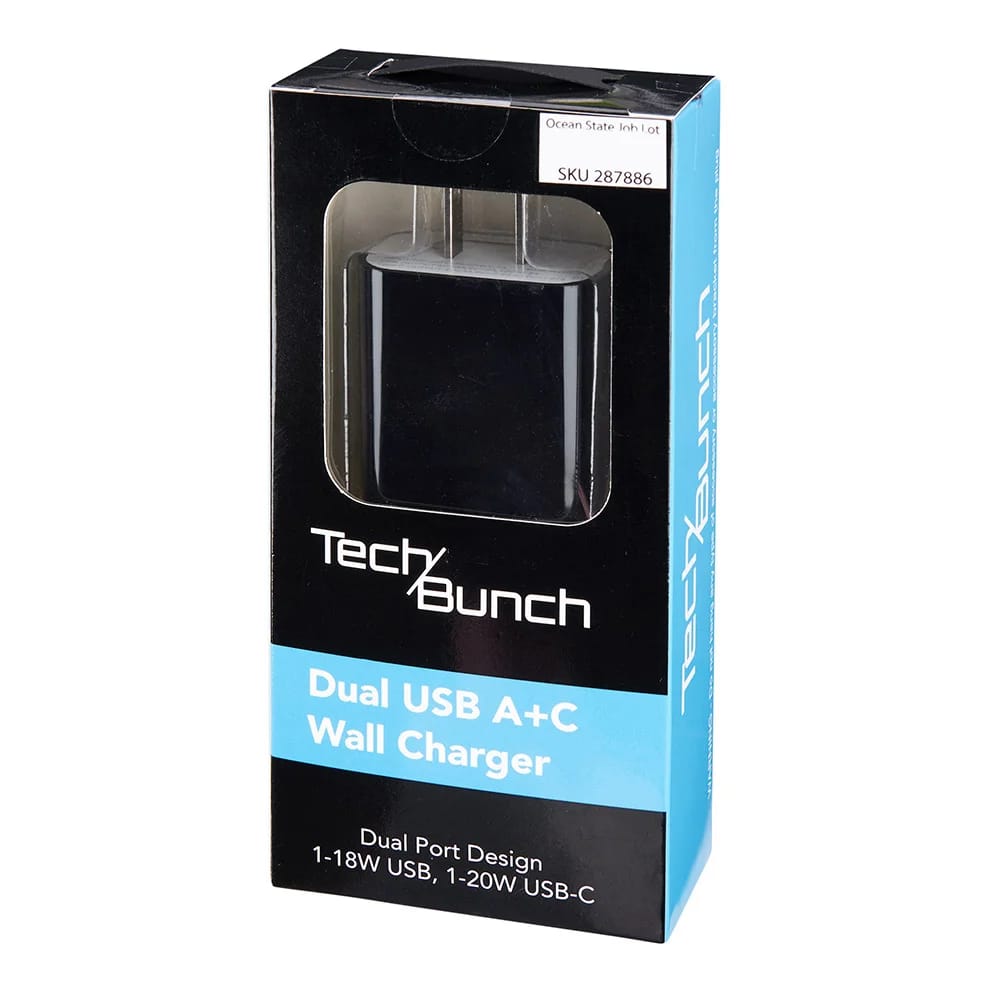TechBunch Dual USB A+C Wall Charger