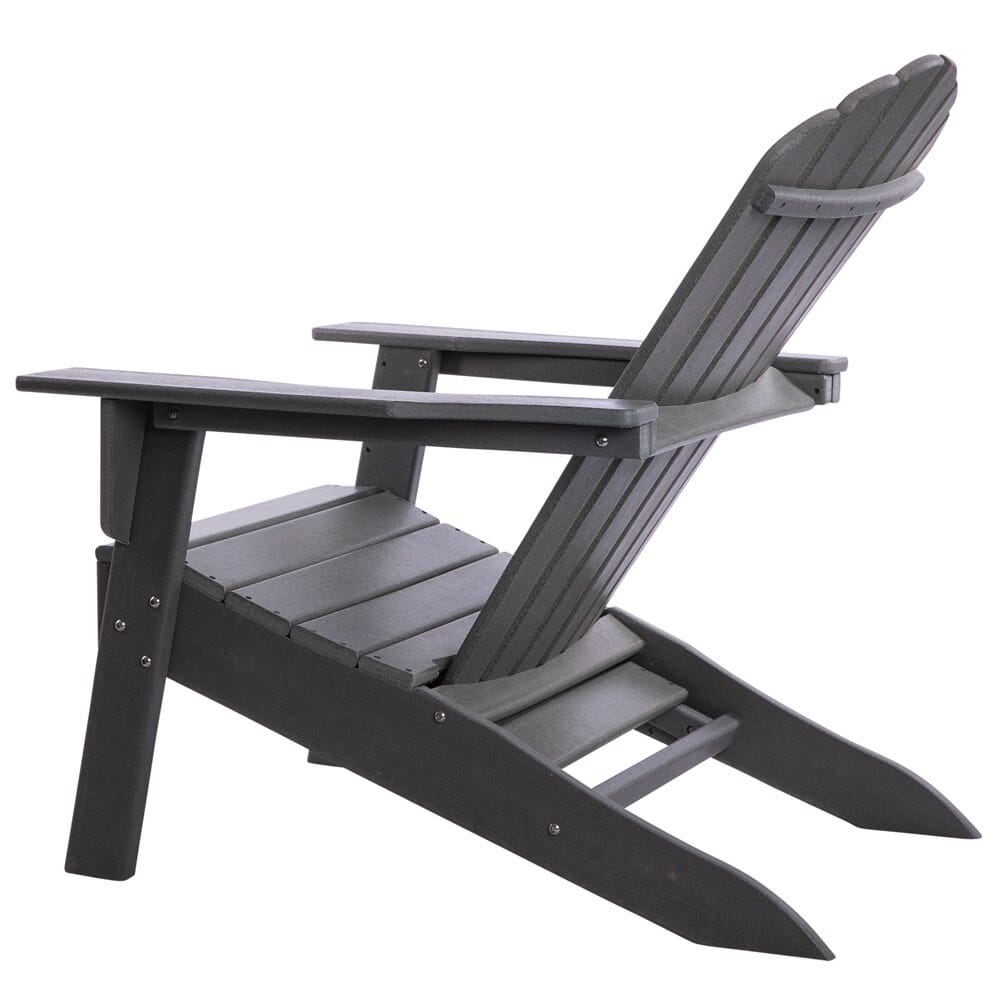 All-Weather Adirondack Chair with Ottoman, Gray