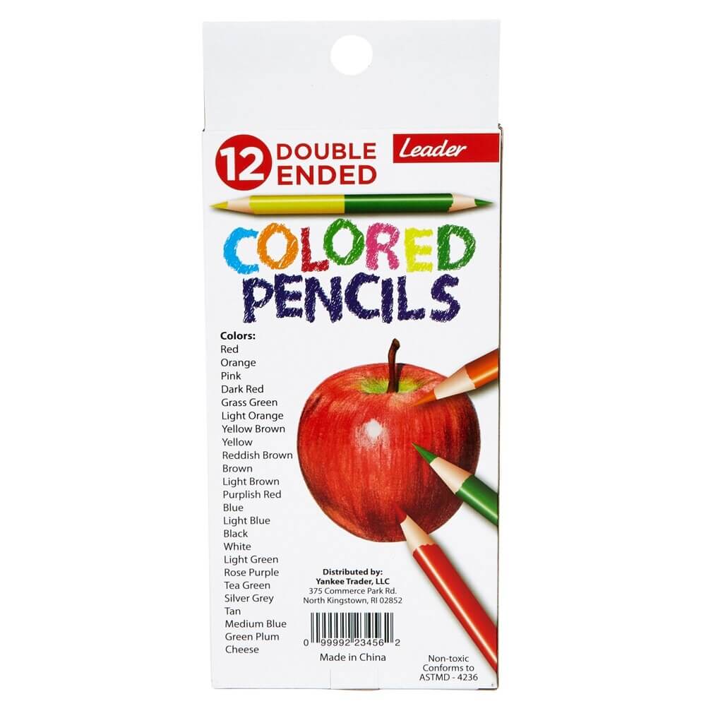 Leader Double Ended Colored Pencils, 12 Piece
