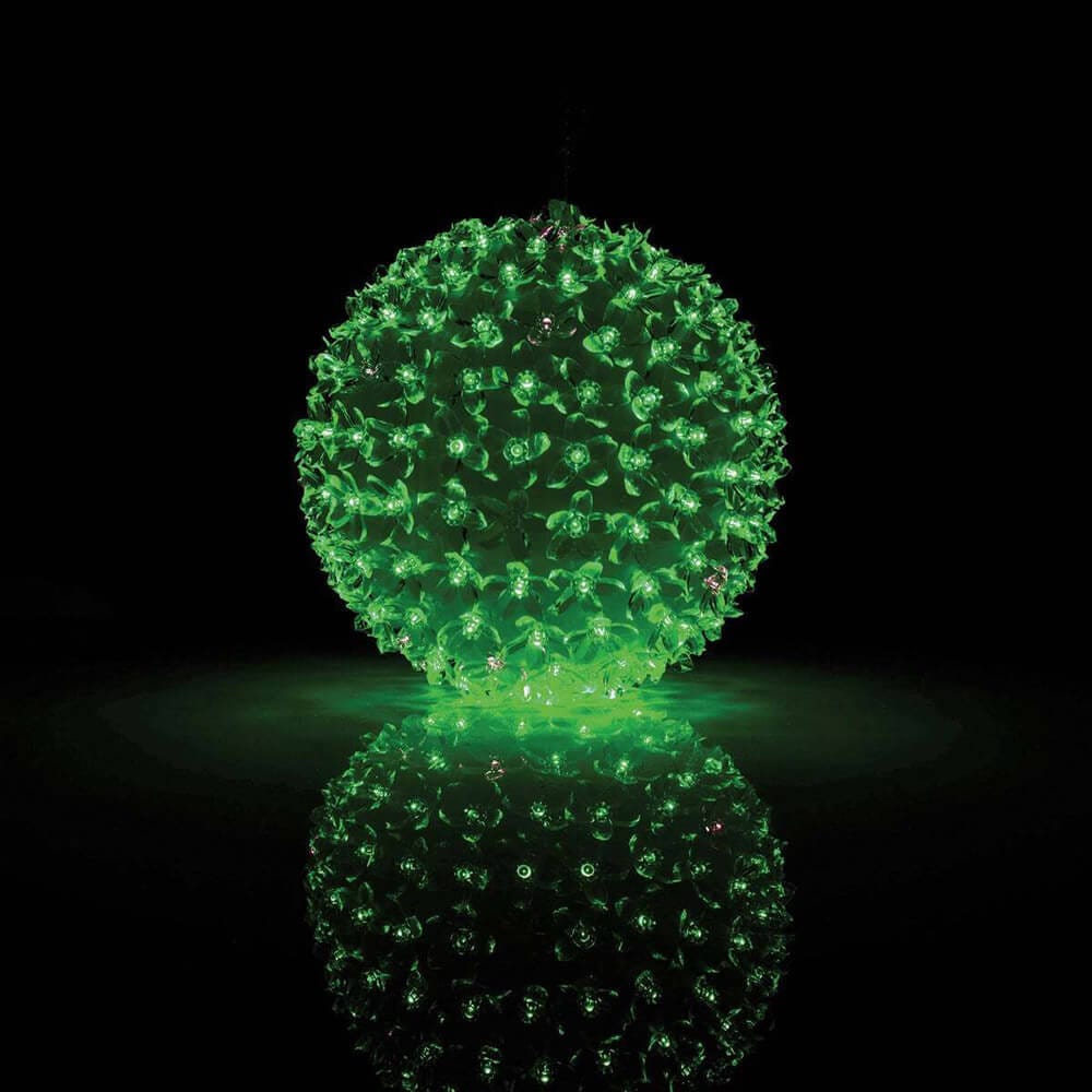 Alpine 5" LED Sphere Christmas Ornament with 9-Function Remote Control, Red/Green