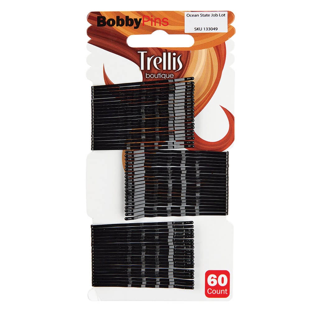 Trellis Boutique Black Bobby Pins, 60 Count