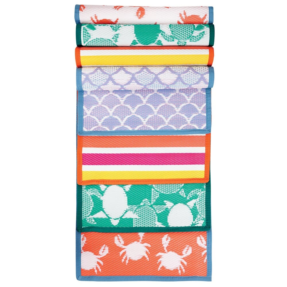 Kids Reversible Roll-Up Beach Mat with Strap, 24"x60"